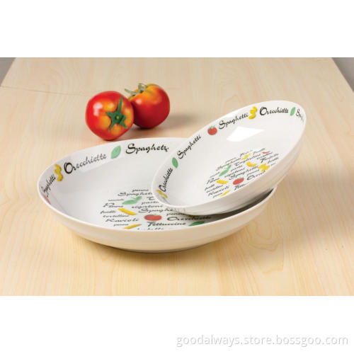 Porcelain decal soup plate 20cm salad bowl